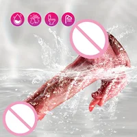 Realistischer Dildo-Vibrator, Schub, Penis, Zunge lecken, Klitoris, doppelte Penetration, Analsex-Maschine, schneller Orgasmus für Frauen, Sexspielzeug 4