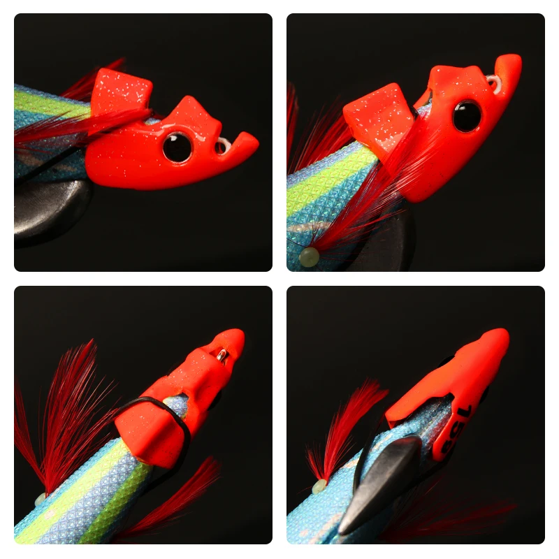 LETOYO 2PCS Luminous Squid Lures with Sinker Weights
