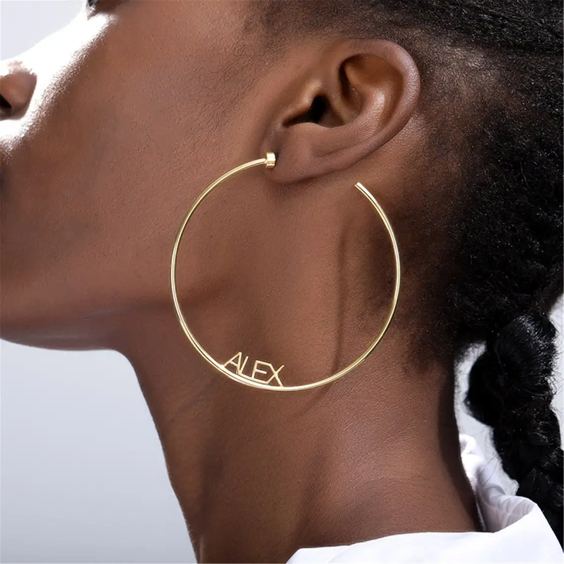 

Custom Circle Big Nameplate Hoop Personalized Hoop Name Earrings Sexy Summer Jewellery For Her Free Shipping Items