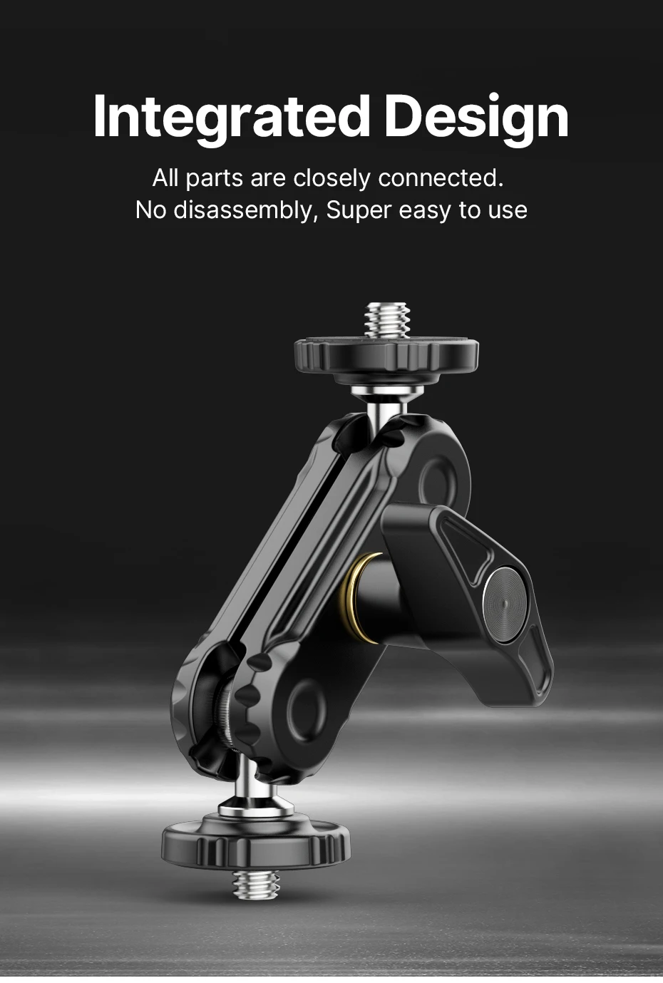 R098 Double Ball Heads Magic Arm with Cold Shoe Mount 1/4'' Screw for DSLR Came
