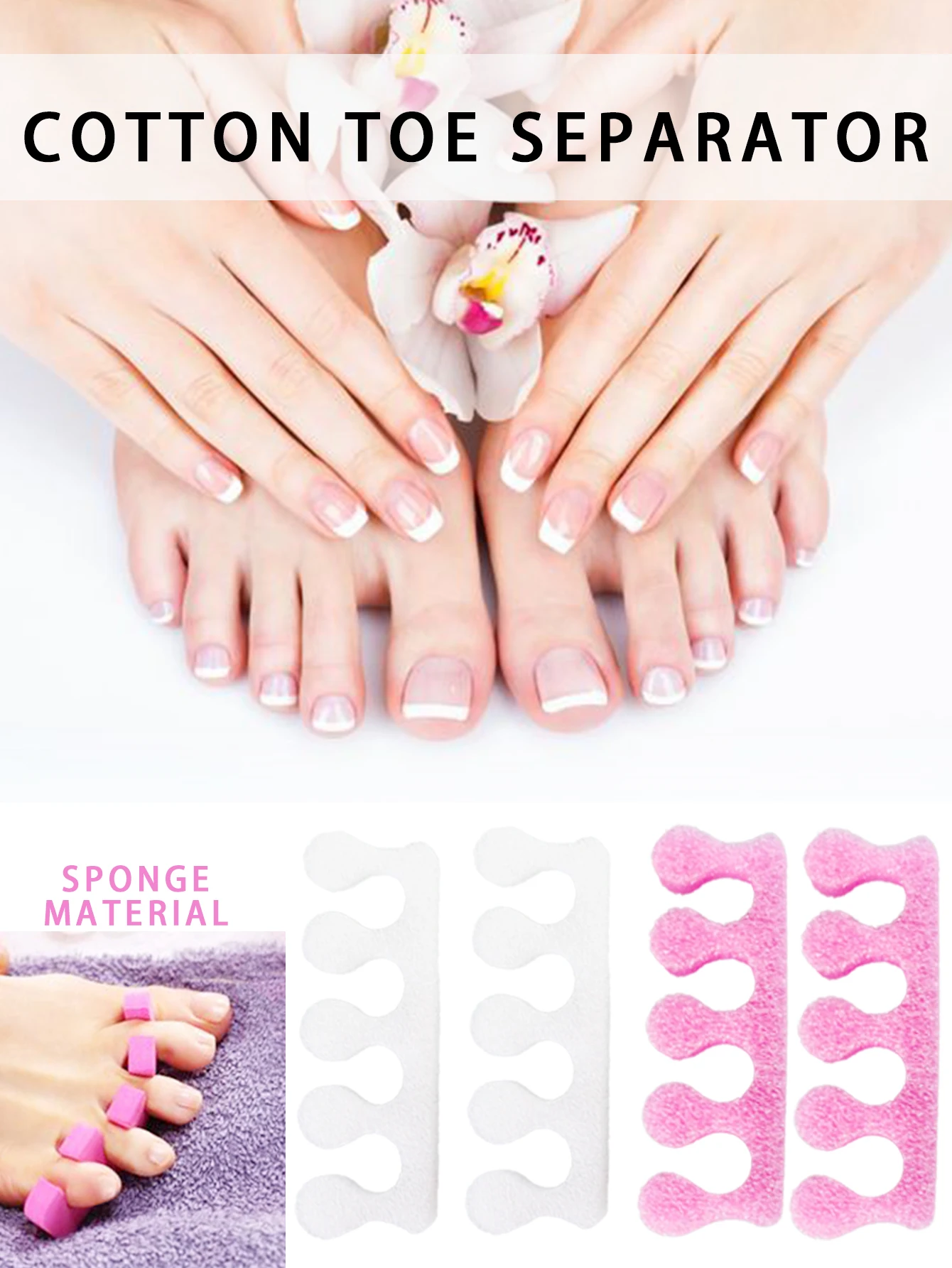 Nail Art Tools Toe Separators Toe Spreader 30 Pairs Nail Art Toe Separators Finger Foot Part Toe Cotton Sponge Soft Foot Care Manicure Practice