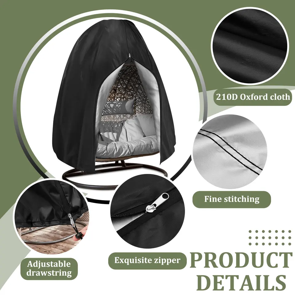 Fodera For Sedia A Forma Di Uovo Impermeabile Heavy Duty Hanging 210D Oxford Zipper Outdoor Egg Fodera For Sedia A Forma Di Uovo Impermeabile Heavy Duty Hanging 210D Oxford Zipper Outdoor Egg