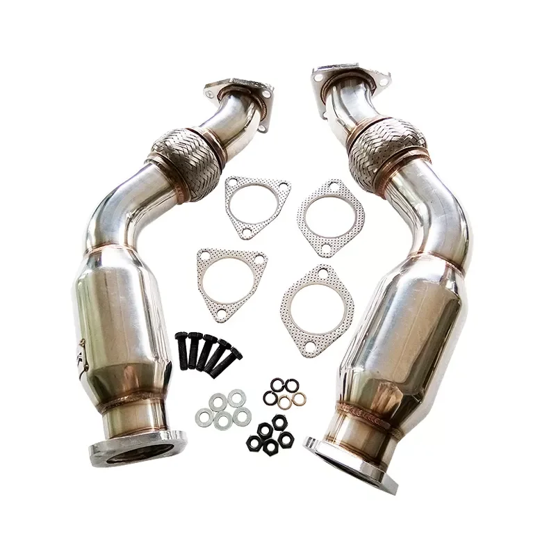SS Downpipe w/Flexpipe for NISSAN 07+ 350z 370z G37 FX35 FX37 Q50 Q60