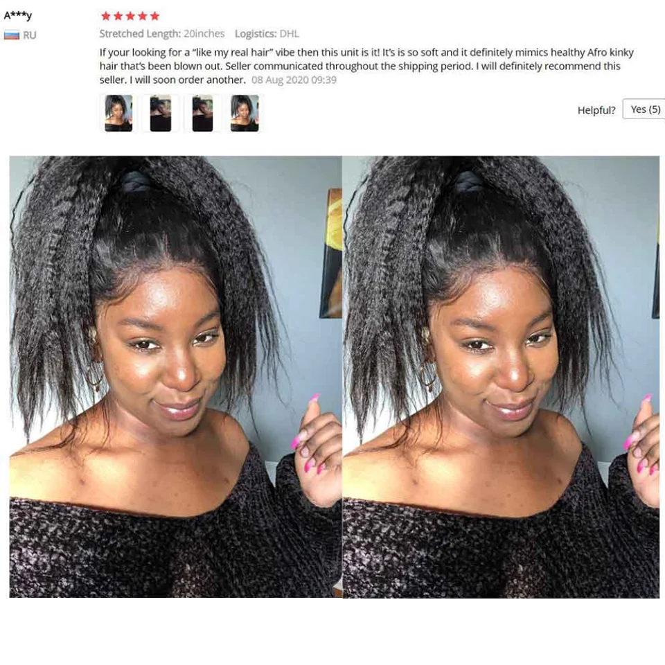 Kinky Straight Human Hair Bundles With 13x4 Frontal Remy Yaki Straight Hair Bundles With Closure 8-40 Kinky Remy Bundle