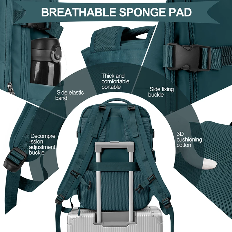 Weekender Carry on Backpack,45L Expandable Travel Backpack Convertible Briefcase, Water Resistant  Laptop Backpack for Men Women