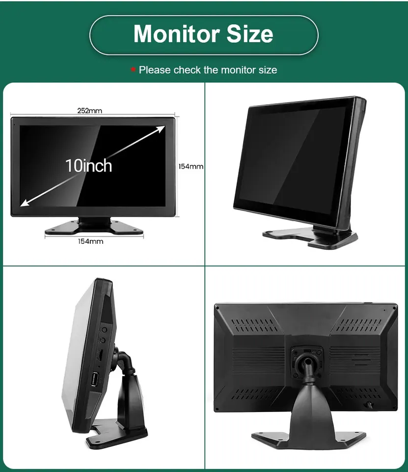 10.1 Inch Touch Screen 4 Channel Split Screen Car MP4 BSD DVR