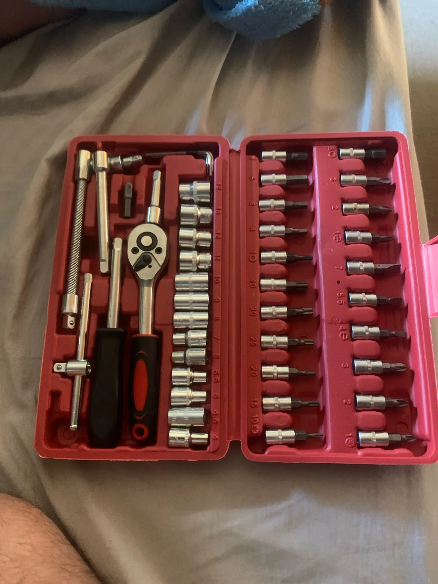 Kit Chaves Ferramentas Jogo 46 Peças Maleta Catraca Reversível Soquetes Completa Profissional Mecânico photo review