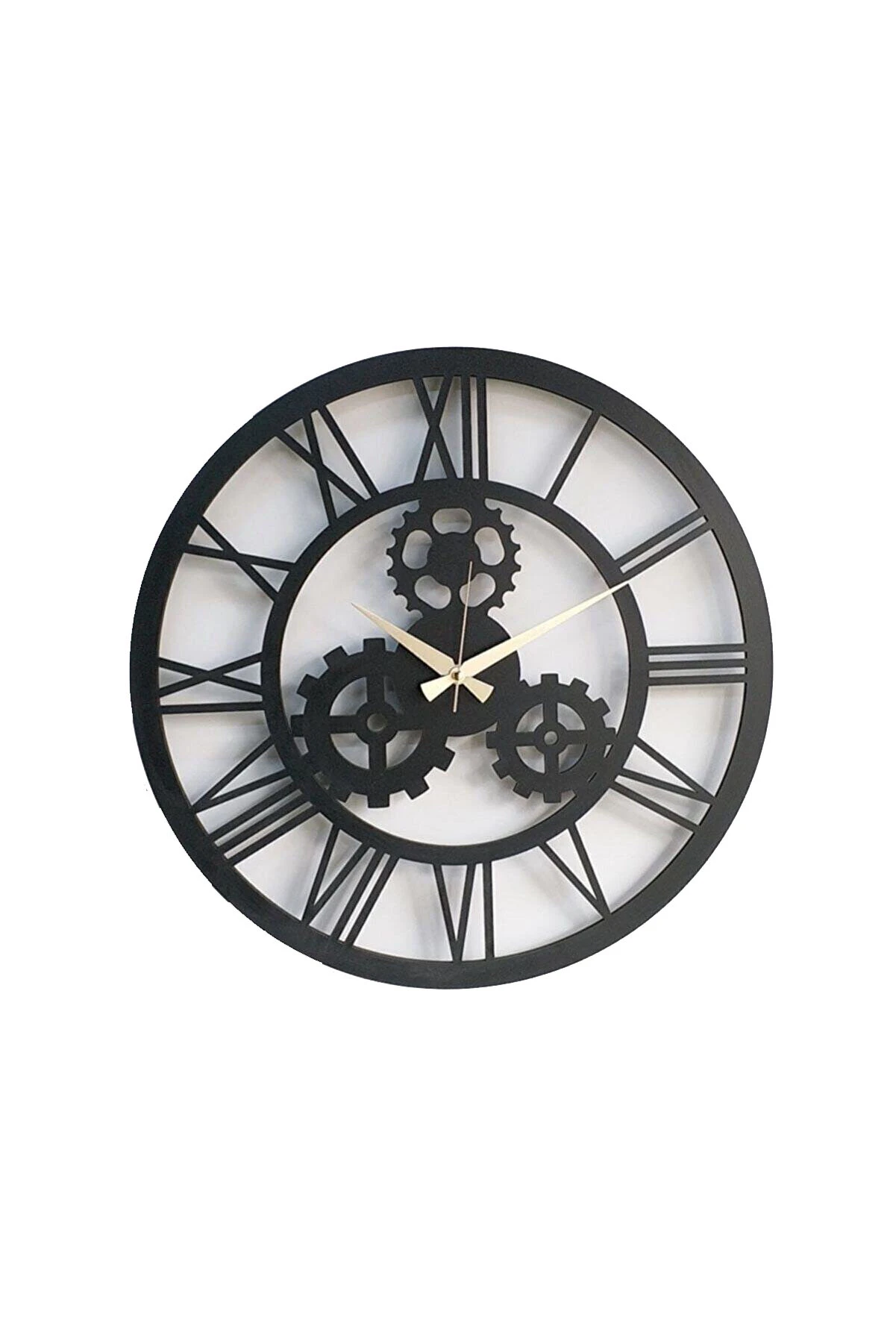 Modern Wall Clock Wood Geometry Handmade Masterpiece black Wooden Tree
