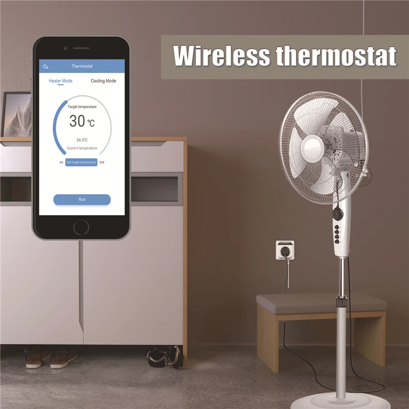 A6a0c86b99d054420b89704fa3e4bfe47a Smart Wifi Thermostat Plug Outlet 15A Programmable Temperature Controller Wireless Plug-in Socket APP Control Voice Control