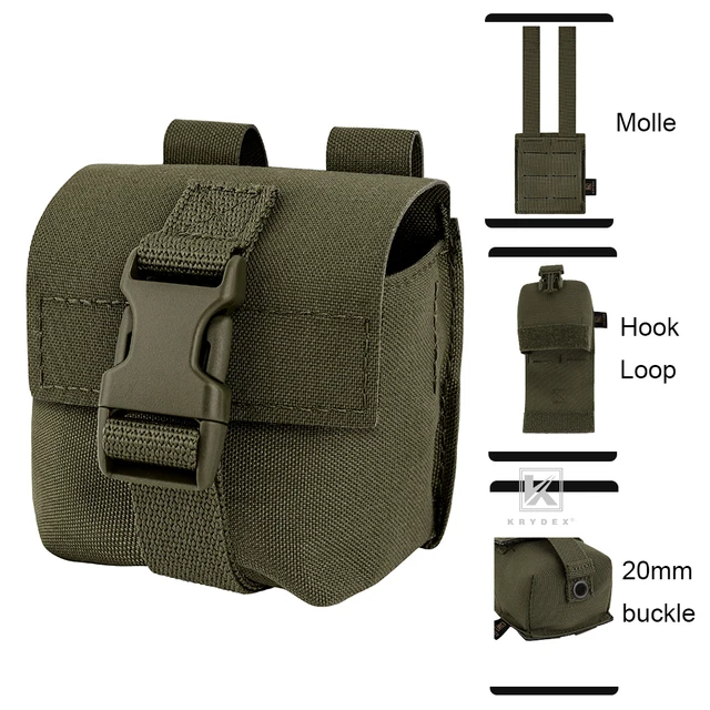 KRYDEX Tactical Frag Grenad Pouch MOLLE Waist Belt Storage Bag Small Handy Army EDC Pouch Pack Outdoor Hunting Paintball Gear 2