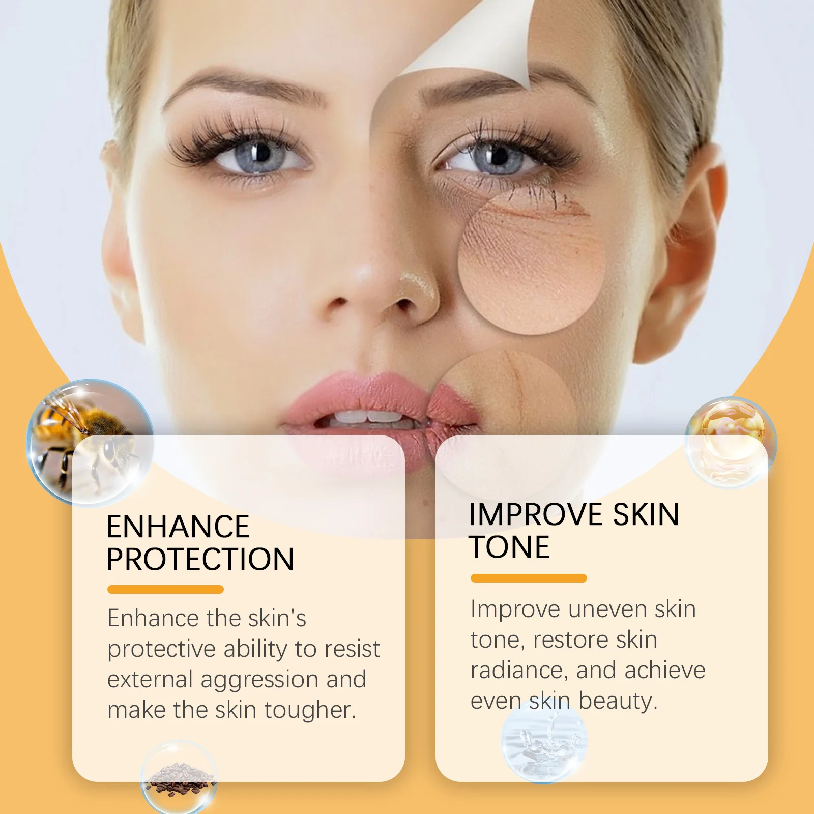 Hoygi Bee Venom Nourishing Face Cream Daily Moisturizing Reduce Dullness Firming Improve Roughness Softening Face Skin Cream