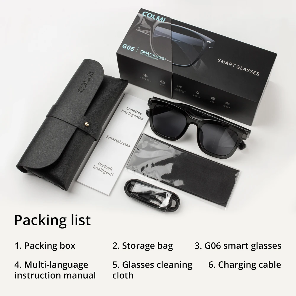 COLMI G06 Smart Glasses Bluetooth Sunglasses Built-in