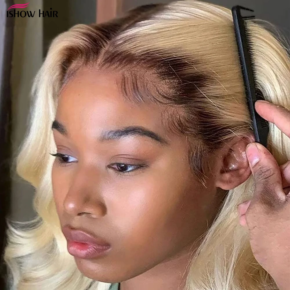 

Ishow 1B 613 Lace Frontal Wig Ombre Blonde Lace Front Wig Human Hair 13x4 13x6 HD Transparent Wig Bone Straight Lace Front Wigs