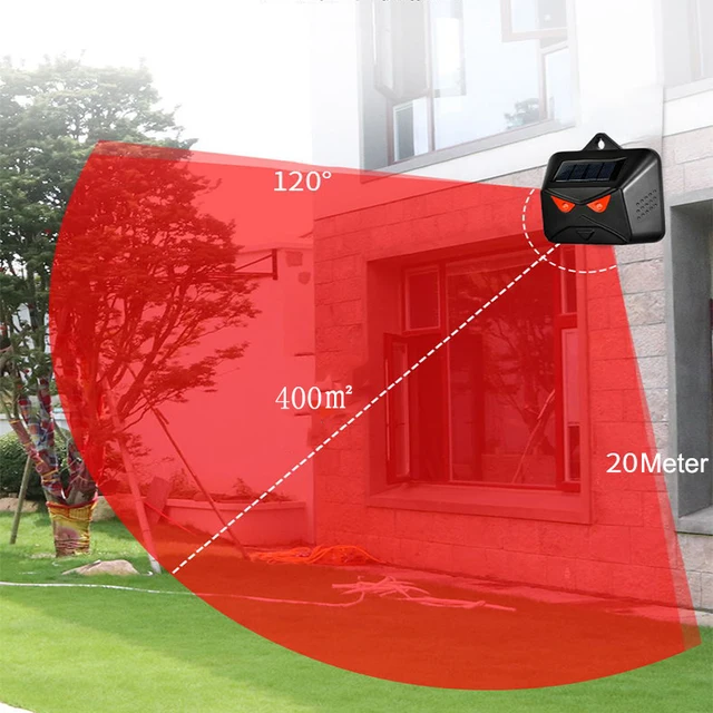 Napenergia Madárcsökkentő Ultrahangos Állati Relevelő Kültéri Kerti Baglyok Elrettentő Led Villogó Fény Visszatelepítővel - Image 5