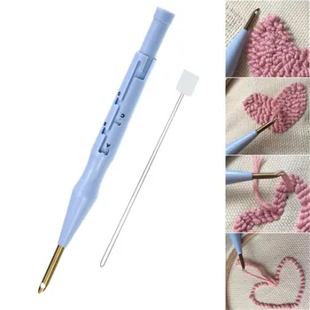 1PC Adjustable  Punch Needle Embroidery Wool Felt Craft Poking Tools Pen DIY Magic Carpet Hook Needlework Knitting Sewing Tools