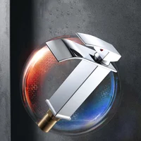 Bathroom Copper Core Waterfall Basin Faucet Stainless Steel Kitchen Wash Basin Hot and Cold Dual Control Faucet 6