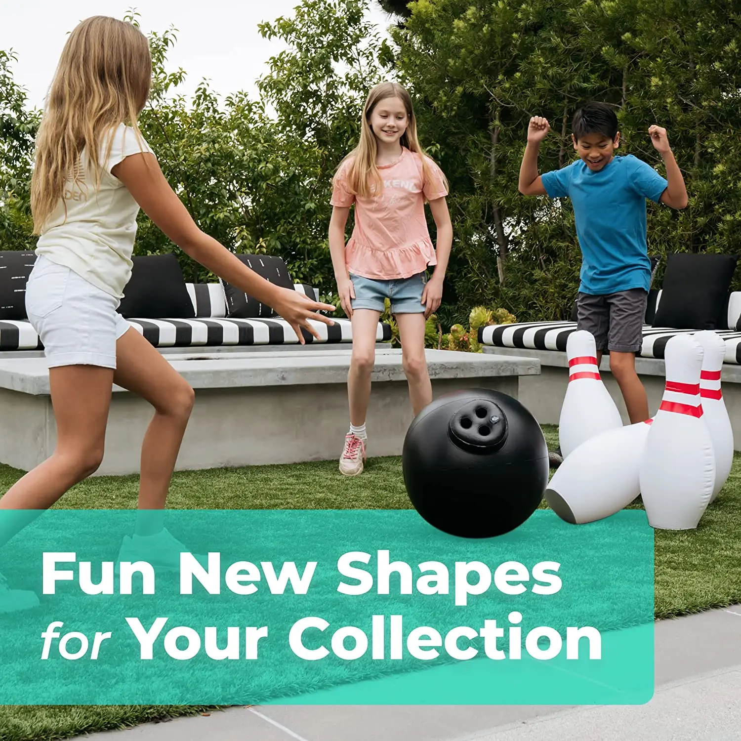 Giant Inflatable Bowling Set Toy Outdoor and Indoor Family Lawn Yard Games Parent Child Interactive Game 6