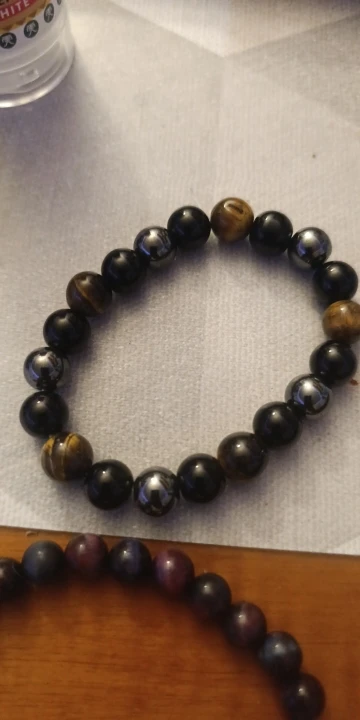 Triple Protection Bracelet: Tiger’s Eye, Obsidian & Hematite photo review