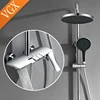 VGX Luxury Shower System Set Bathroom Shower Faucet Set 3-way Rainfall Shower Mixer Crane with Hand Shower Set Black Grey Chrome 2