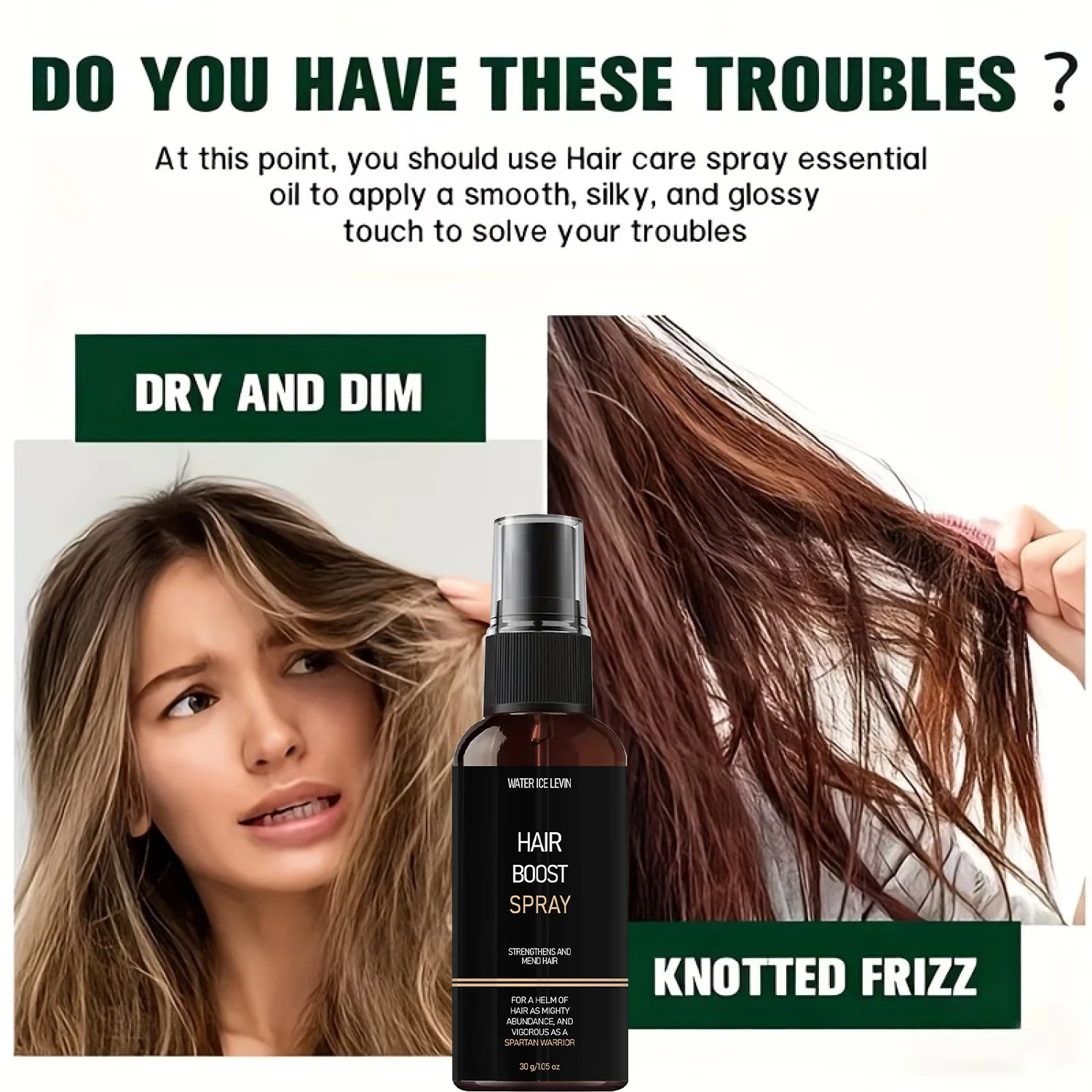 Hair Boost Spray, Strengthens & Repairs Biotin, Keratin Hyaluronic Acid Healthy