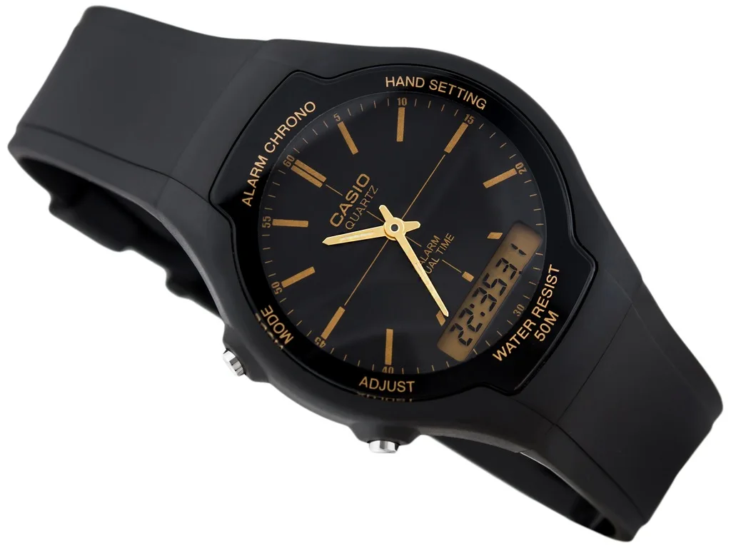 Orologio Unisex Casio Aw-90H-9E Cronometro Analogico Con Allarme Digitale 50M Wr