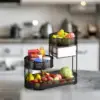 Countertop Fruit Basket Metal Wire Storage Basket Counter Serving Tray Space Saver Serving Stand Vegetables Storage Rack 2