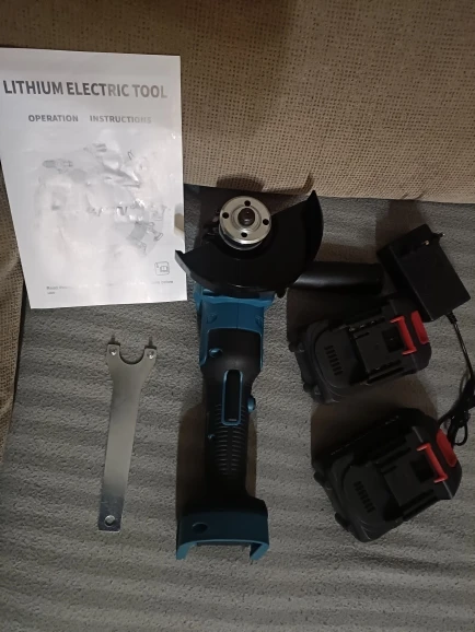 Amoladora angular eléctrica sin escobillas, 3 velocidades inalámbrica de máquina de corte, herramienta eléctrica de carpintería para batería Makita de 18v, 125MM photo review