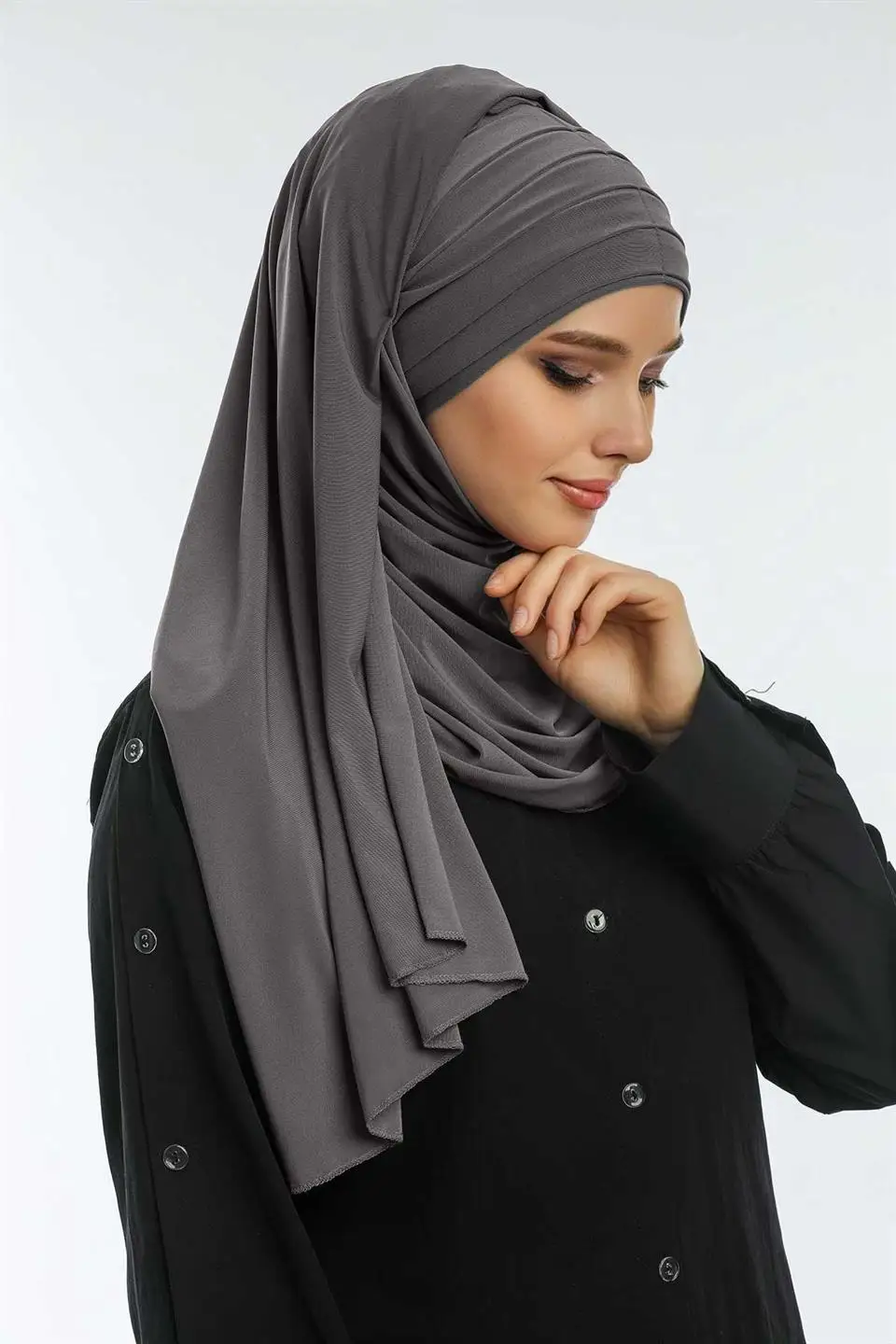 

Hijab Casual Instant Turban for Women Shawl Lightweight Head Scarf Pleated Shawl