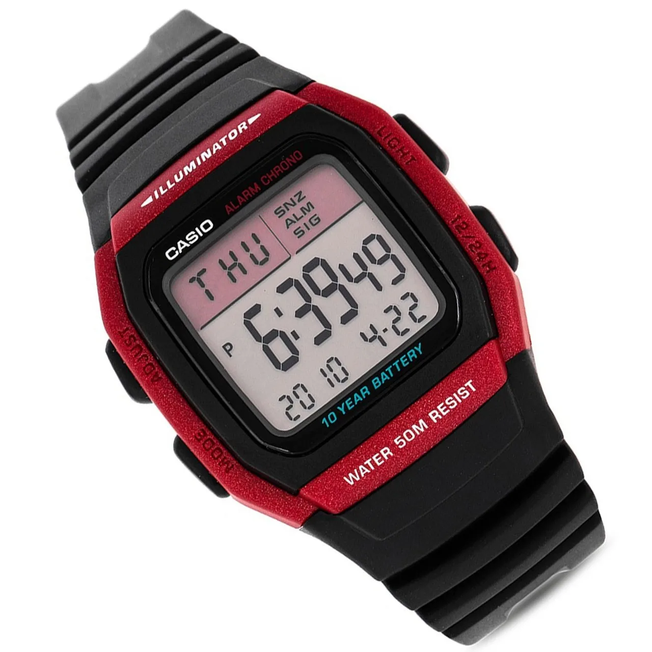 Casio Digital Watch W-96H-4Av Digital Sport Alarm 10 Anni Batteria Chrono 50M Resistente All'Acqua