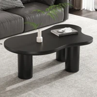 Table basse moderne Black Cloud, table d'appoint irrégulière à finition laquée brillante pour salon 3