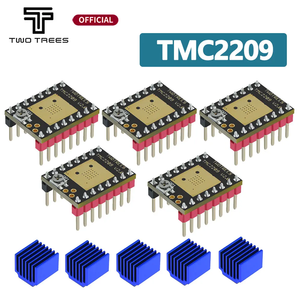 

Драйвер для шагового двигателя Twotrees TMC2209 V2.0, бесшумный двигатель для Robin Nano SKR V1.3 Mini E3, для Ender 3, 5 шт.
