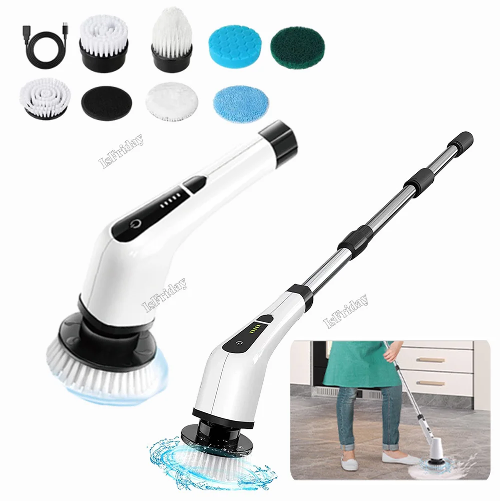 7 In 1 Electric Cleaning Brush Household Cleaning Brush Cleaning Tools Products For Home Window Kitchen Bathroom Brush Cleaner