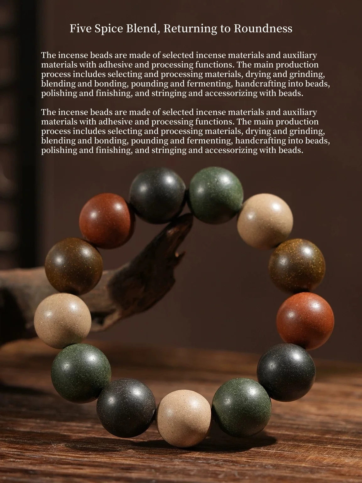 Description Picture 3 of itemTuhopeta Original Gufa He Aromatic Beads Hand-Held Five-Square Genuine Chinese Style Handmade Traditional Chinese Medicine Beads
