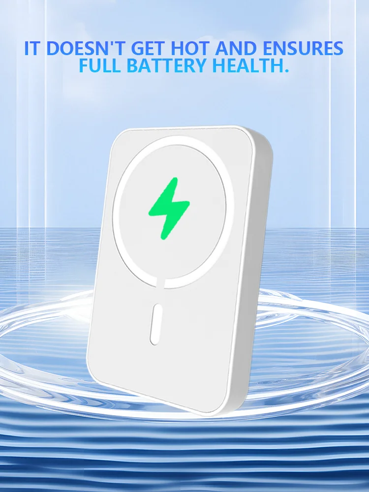 5000 Mah 15W Magnetic Wireless Mobile Phone Power Supply Set with Bracket Digital Display 5000 Mah Power Supply Set 6