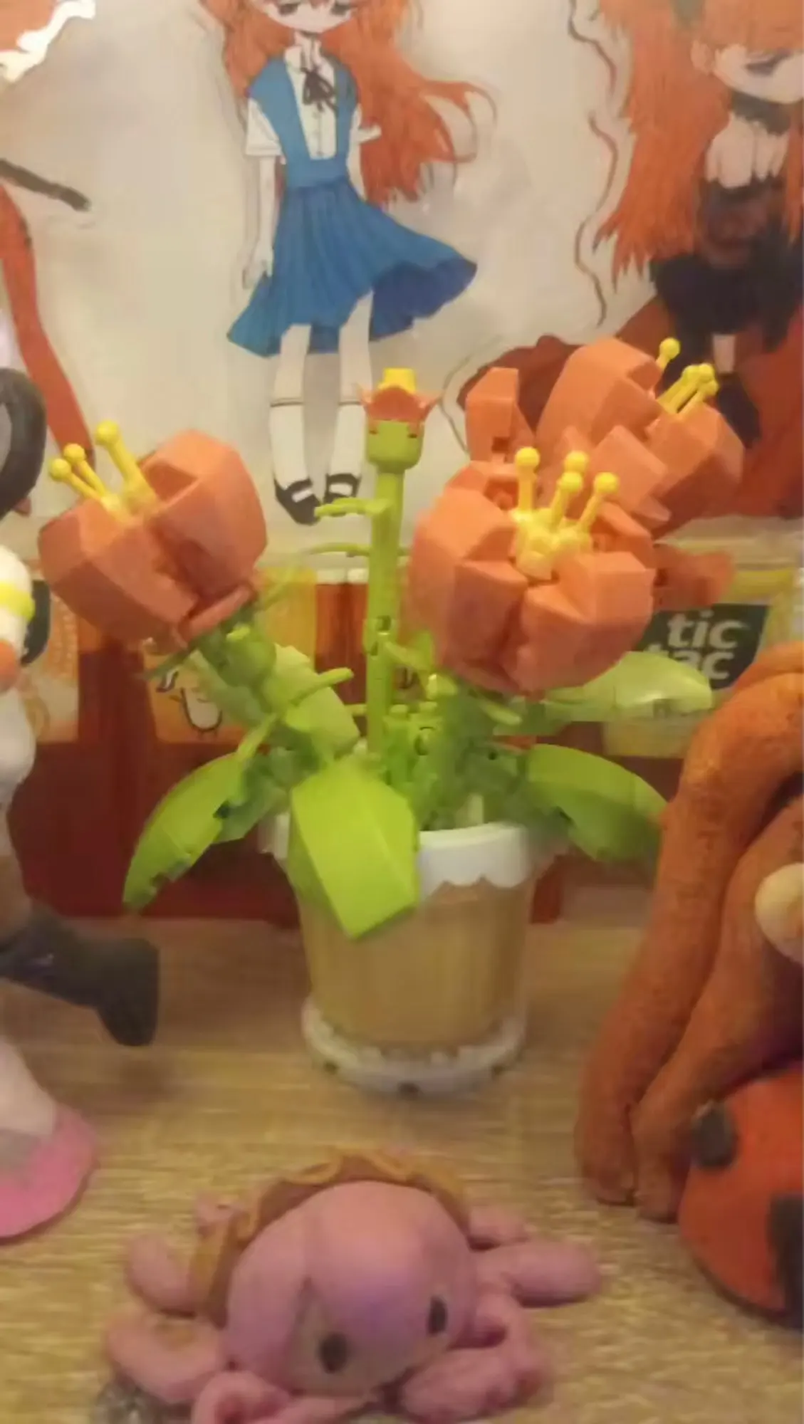 1PC Mini Succulent Flower Pot Building Blocks Simulation Flower Assembling Brick Model Kids Toys photo review