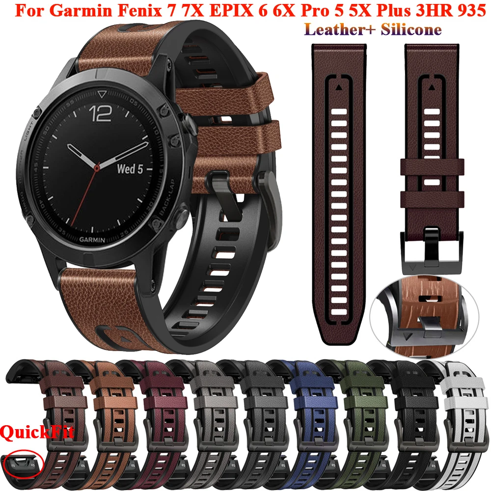 CZKE 22mm 26mm Quickfit Watch Strap For Garmin Fenix 7 Fenix 6 7X 5 5 Plus Forerunner 935 945 Quick Release Silicone Watch Wristband (Color
