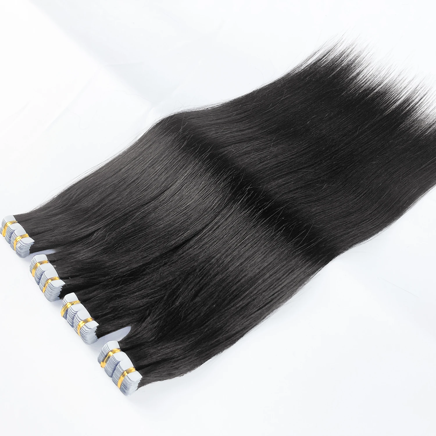 미니 테이프 인모 연장 헤어 스트레이트 20개 50g/팩 투명 블랙 심리스 연장 스킨 웨프트 레미 인모 테이프 인