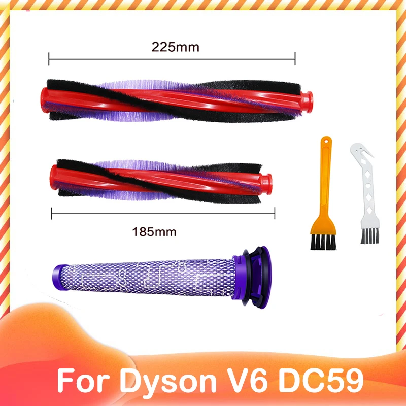 Spare For Dyson V6 Animal DC59 DC62 SV03 SV073 Cordless Vacuum Cleaner  Bristle Roller Brush Bar Pre Filter Replacement| | - AliExpress