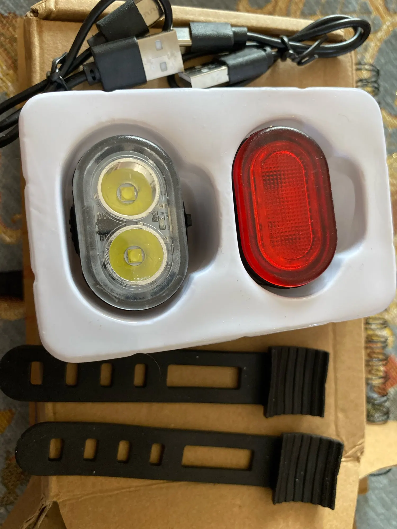 Bicycle Light Set Rechargeable LED Front & Rear Lights Safer Night Rides photo review