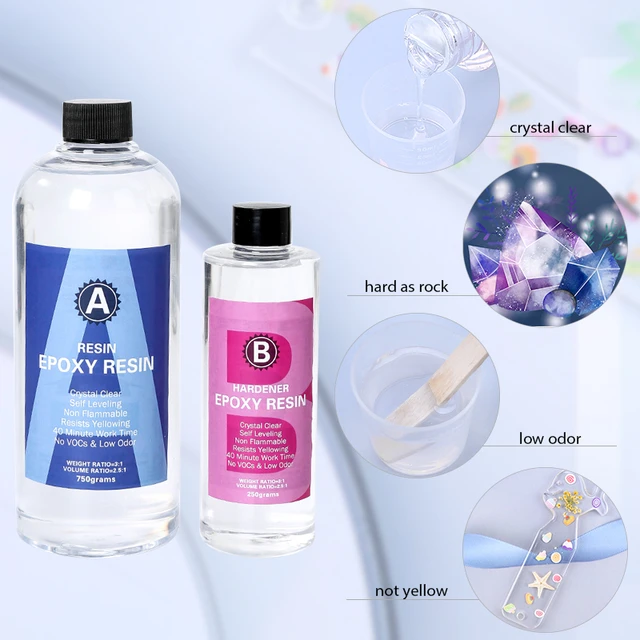 Easy Mix 3:1 AB Resin Set Epoxy Resin Kit Crystal Clear with