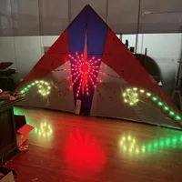 4 squareBig Triangle night LED delta kite  ever-changing 544 umbrella cloth delta kite with lights in high brightness with tails 2