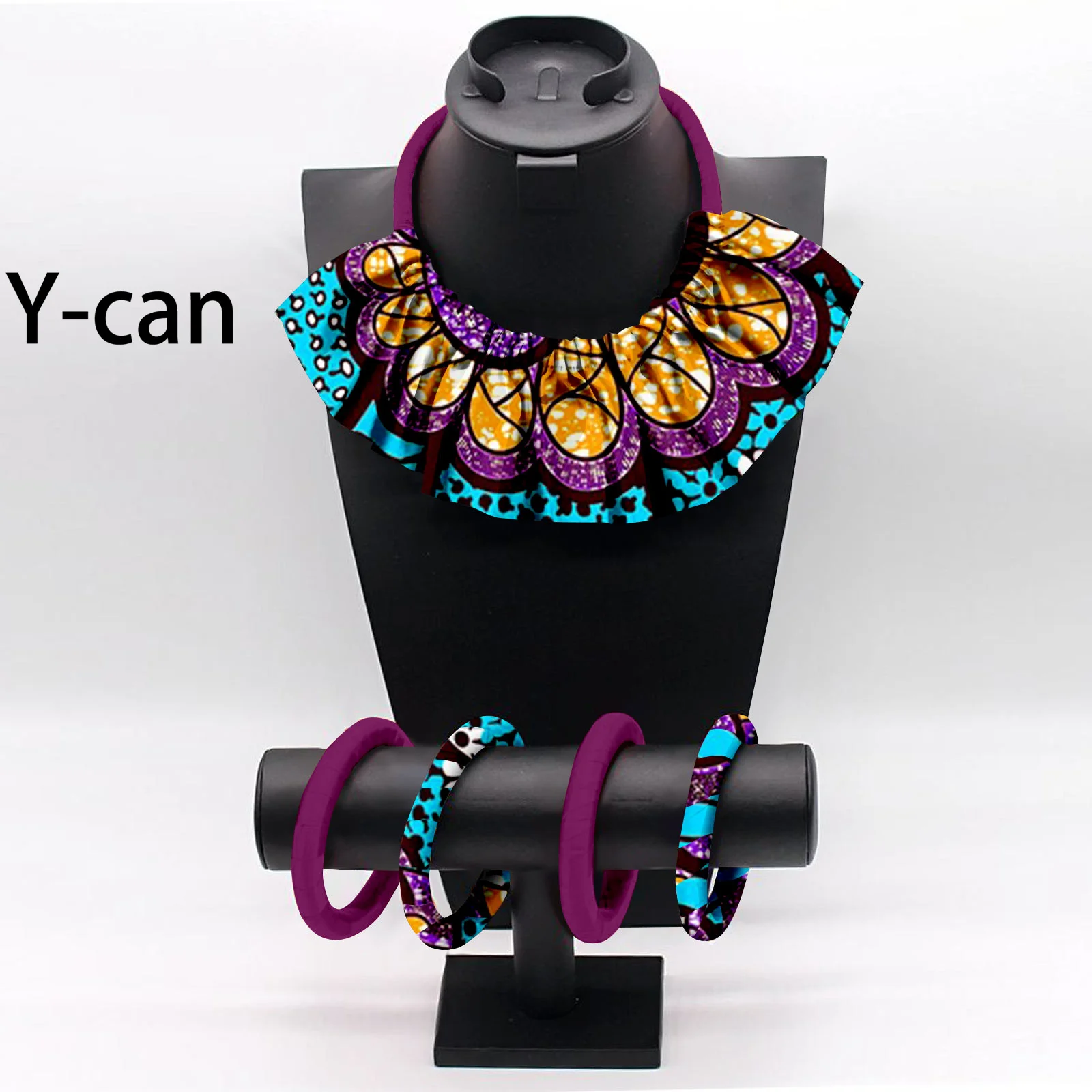 

African Chocker Necklace Women Dashiki Ankara Print Match 4 Bracelets Bohemia Indian Egypt Tribal Date Wedding Gift A1928020