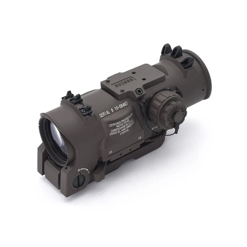DR 1-4x Fixed Dual Field of View Red Illumination Scope Full Markings for Airsoft Hunting BK/FDE rifle scope