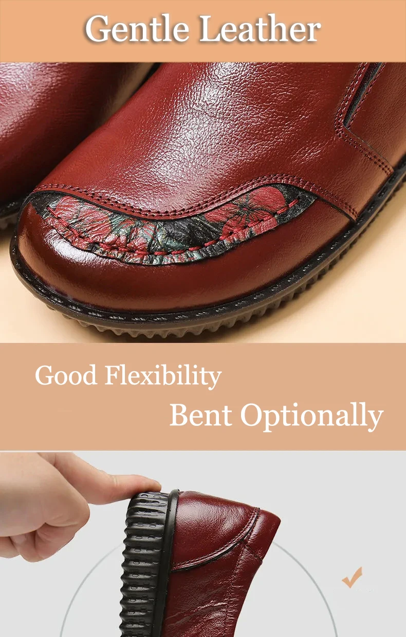 Luxus Bequeme Mama Schuhe frauen Müßiggänger Ballerinas Ältere Frau Echt Leder Mokassins Mom Vintage Schuhe Ohne Absätze – Detail 13