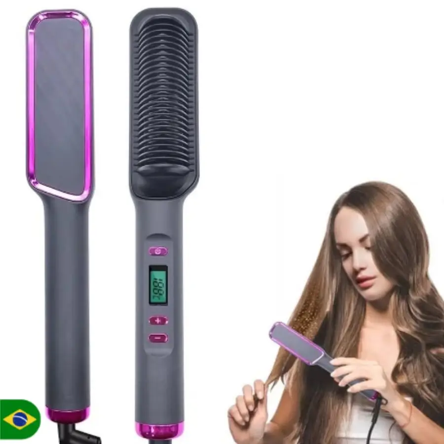 aliexpress.com - Multifunctional Hair Straightened Brush with Display-Straightened and Curler Curler Bivolt