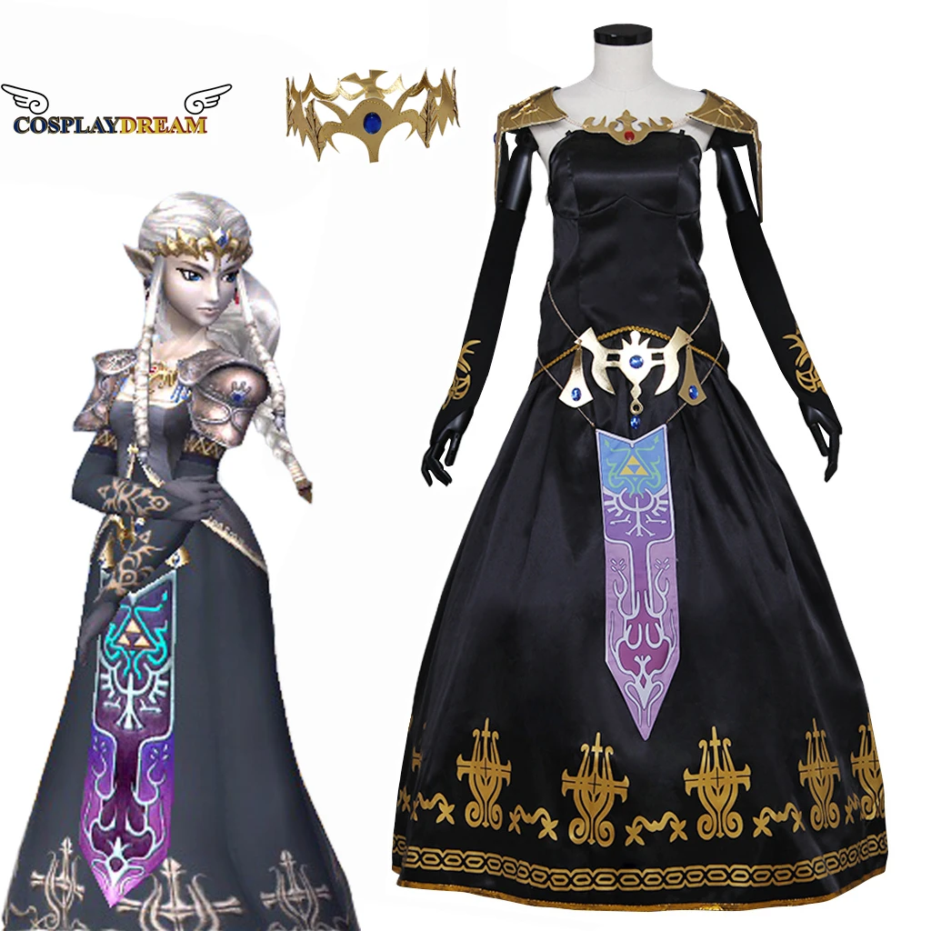 

Twilight Princess Cosplay Costume Black Dress Breath of the Wild Cosplay Suit Game Cosplay Dress Suit Halloween Costume