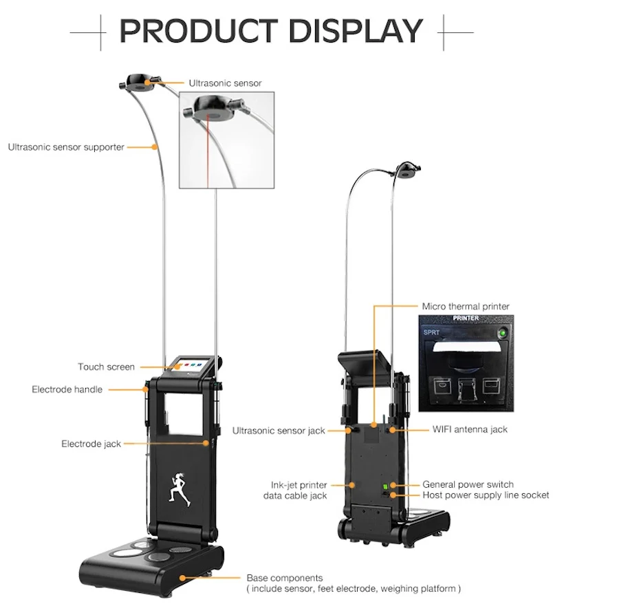 Fitness Center Intelligent Multifrequency Human Body Composition Analyzer Fat Analysis Machine