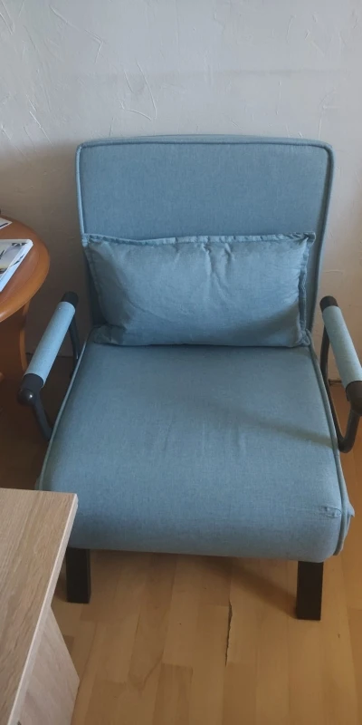 3-in-1 Sofa Bed Linen Folding Chair with Removable Cushion Adjustable Backrest Guest Bed for Apartment Dorm photo review