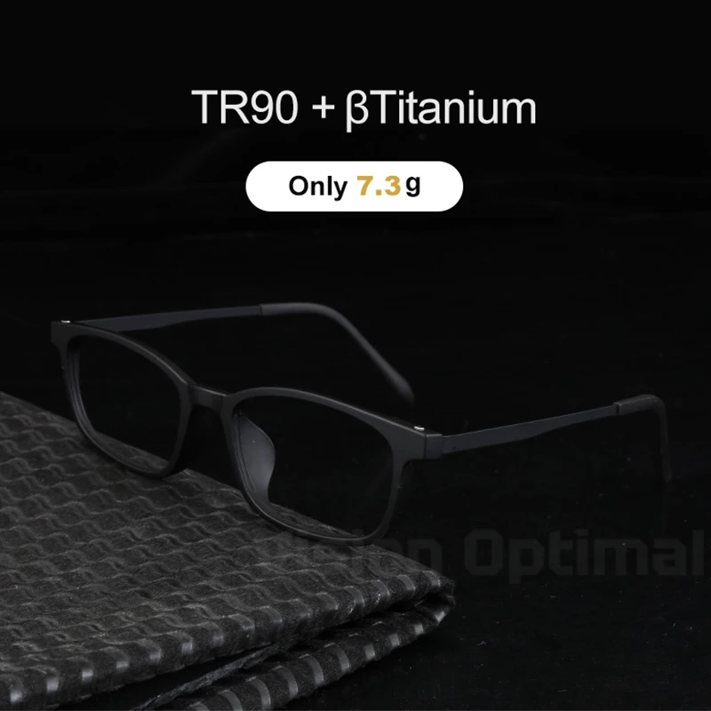 

Vision Optimal Ultralight Titanium TR90 Myopia Hyperopia Black Rectangle Optical Prescription Glasses Frame Men And Women 9833