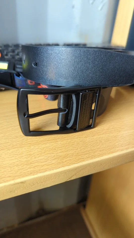 MIDNIGHT SOVEREIGN™ – Black Buckle Genuine Leather Belt photo review